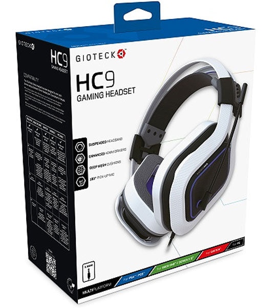 PS5 Headset Wired Gaming Blue/White HC-9 geeignet für: PS5, PS4, PC, Mac, Mobile