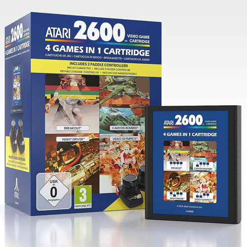 Atari 2600+ 4 in 1 Game Cartridge and Paddle Pack