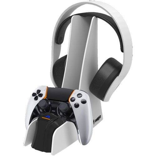 PS5 Ladestation Combo Charge 5 white Lädt 1 DualSense + wireless Headset gleichzeitig