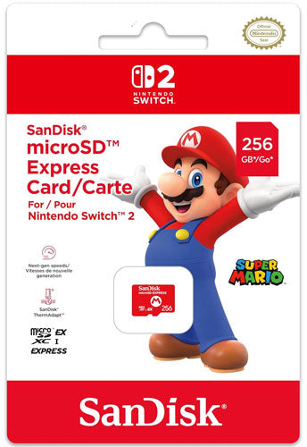 NSW2 mircoSD EXPRESS Card 256 GB SanDisk Mario Design