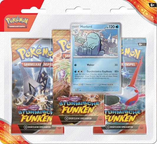 Pokémon (PKM) - Karmesin & Purpur 8 - Stürmische Funken - 3-Pack-Blister - DE