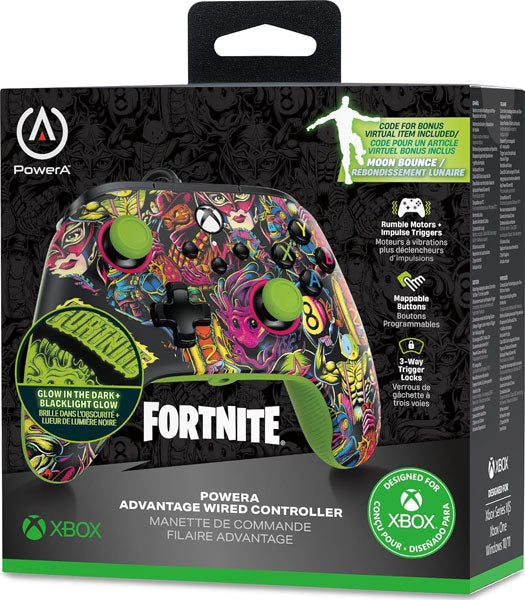 XB Controller Advantage wired Fortnite Leuchten + Moon bounce Emote Fortnite