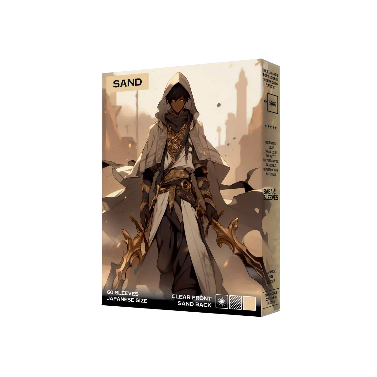 Baba Sleeves - Matte Beige / Sand Hüllen Japan Size (60 Sleeves)