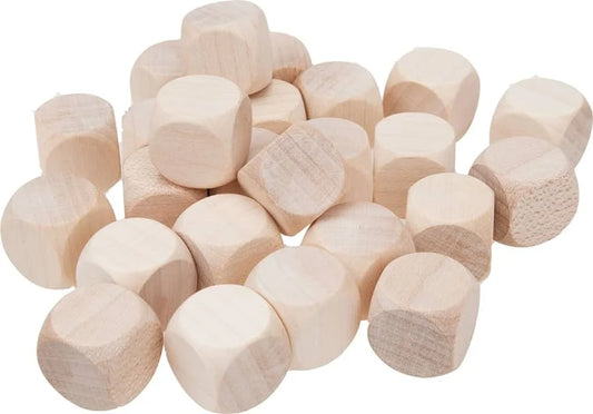 Würfel Naturholz Blanko W06 16mm - 50 Stück - braun
