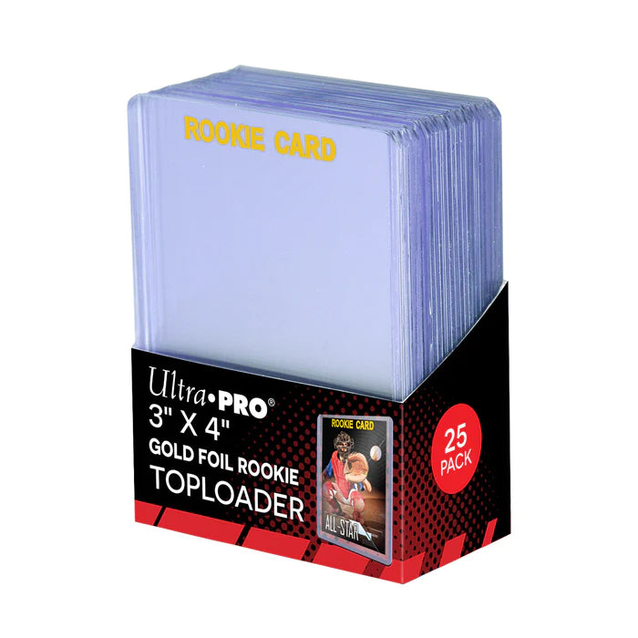 Ultra Pro (UP) - 3" x 4" Clear "Rookie Gold" Toploader (25 Stück) für Karten in Standardgröße