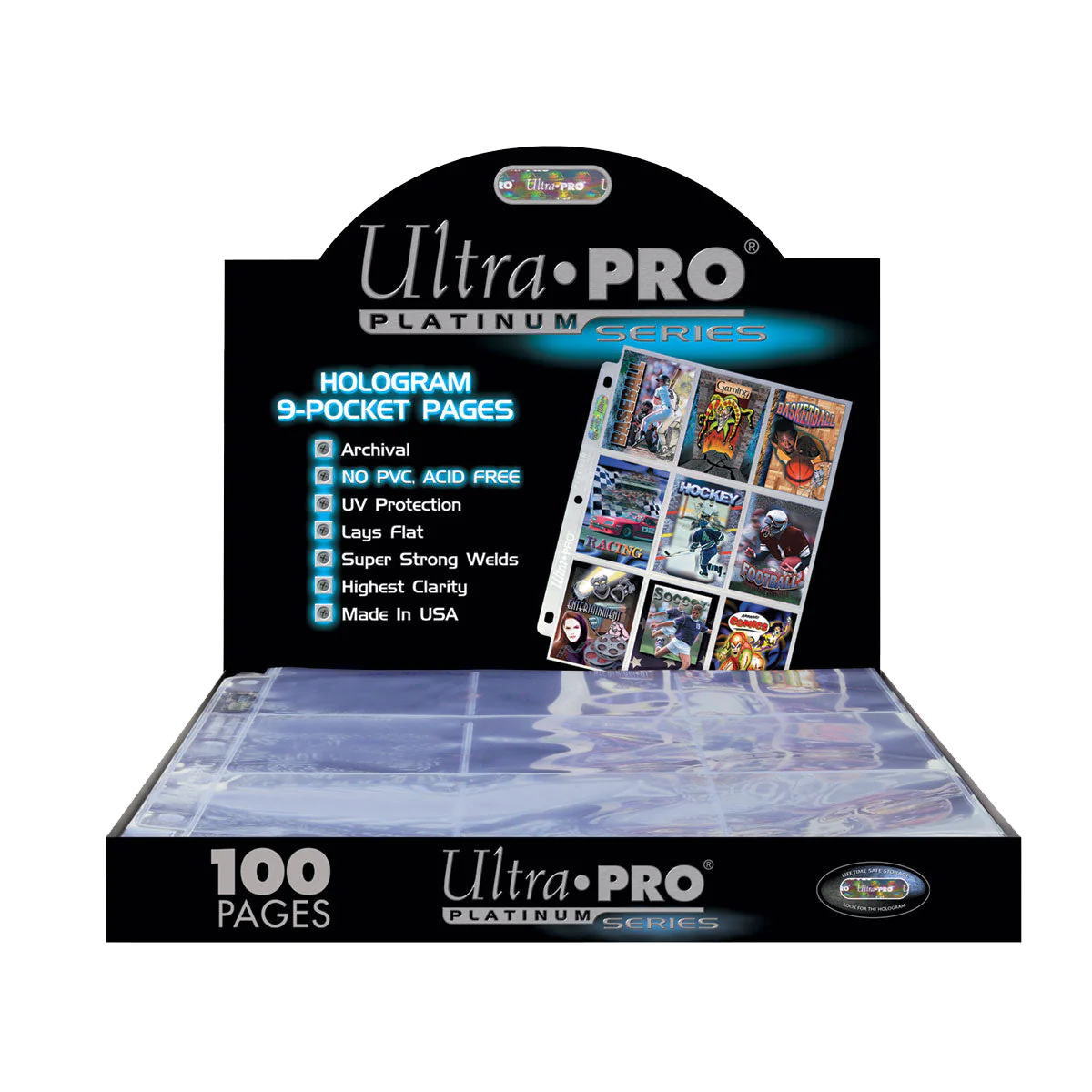 Ultra Pro (UP) - Binder - 9-Pocket-Seiten Platinum (100) - Transparent