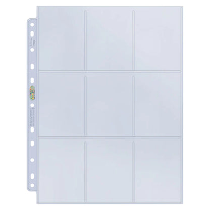 Ultra Pro (UP) - Silver Series 9-Pocket 11-Hole Punch Pages (100 Stück) für Karten in Standardgröße