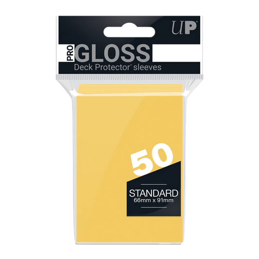 Ultra Pro (UP) - PRO-Gloss Standard Deck Protector Sleeves (50ct) - Canary Yellow
