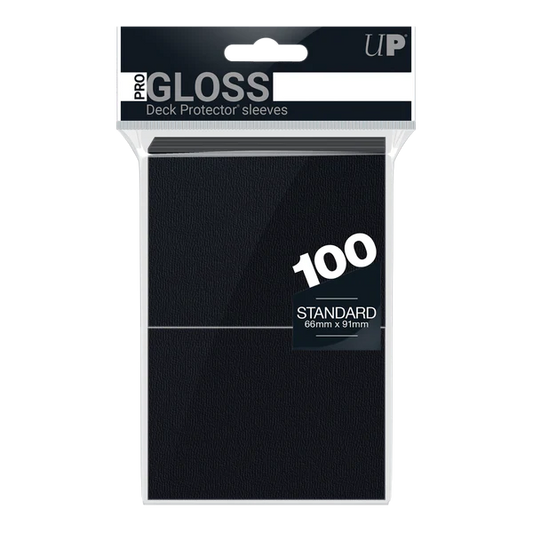 Ultra Pro (UP) - PRO-Gloss Standard Deck Protector Sleeves (100ct) - Black