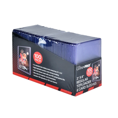 Ultra Pro (UP) - 3" x 4" Clear Regular Toploader und Soft Sleeves Bundle für Karten in Standardgröße - 100 Stück