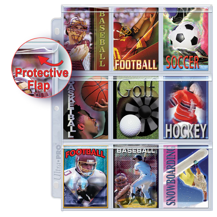 Ultra Pro (UP) - Premium Series 9-Pocket Secure Pages (100 Stück) für Karten in Standardgröße