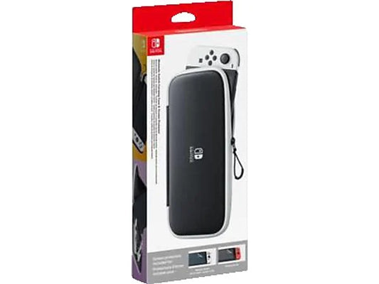 Nintendo Switch - Nintendo Switch OLED - Tasche & Schutzfolie - schwarz/weiß