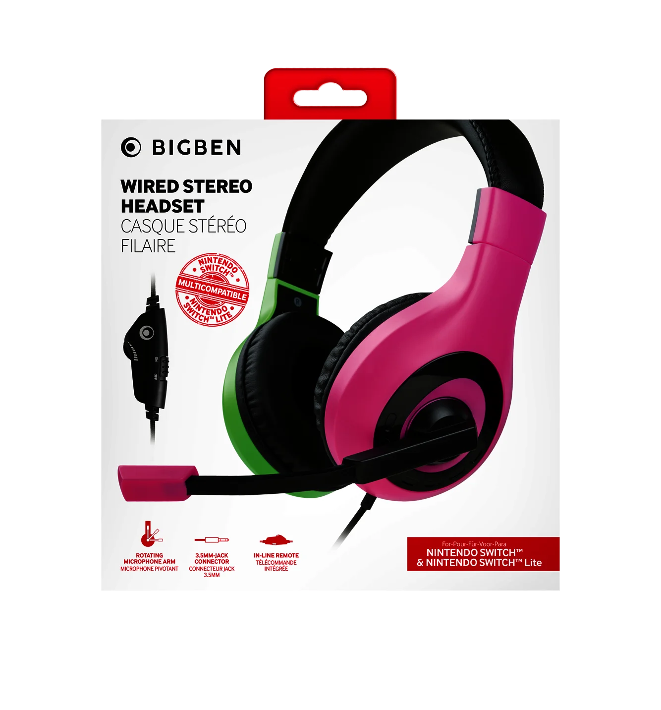 BIGBEN - Nintendo Switch - Gaming Headset V1 - pink/grün