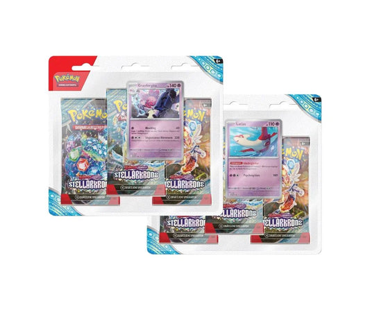 Pokémon (PKM) - Karmesin & Purpur 7 - Stellarkrone - 3-Pack Blister - DE