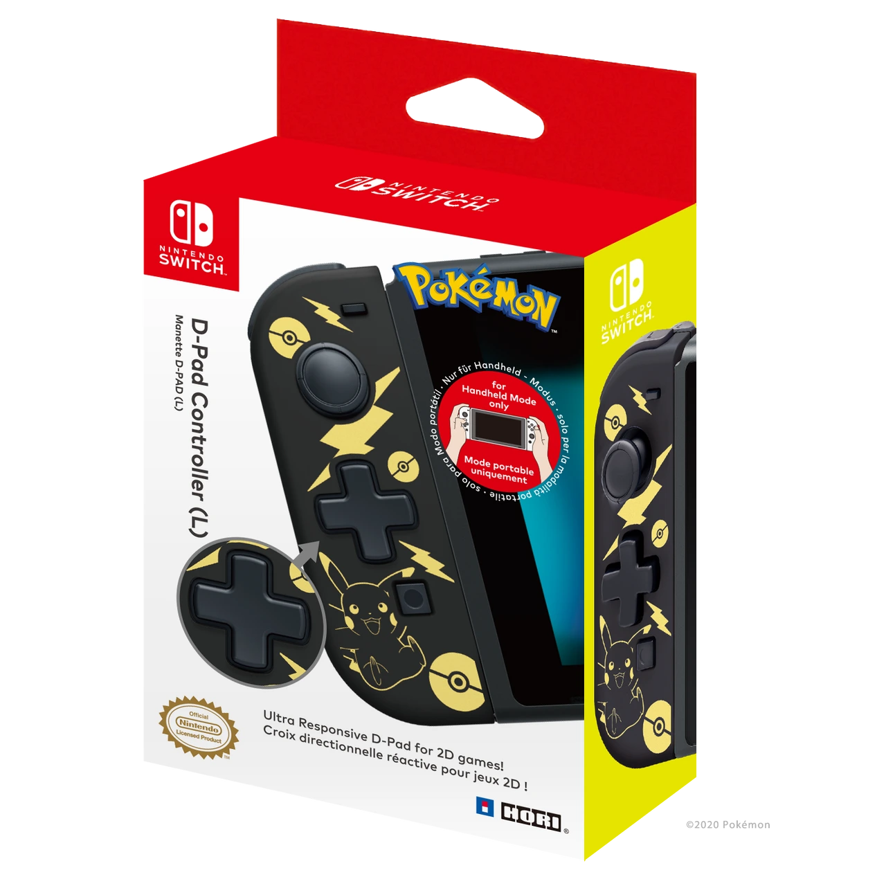 Switch Controller D-Pad Pikachu black/gold HORI