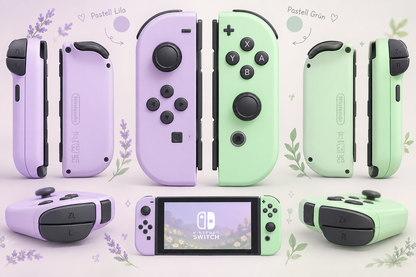 Nintendo Switch Konsole - Pastell Grün und Pastell Lila Joy Cons - gebraucht