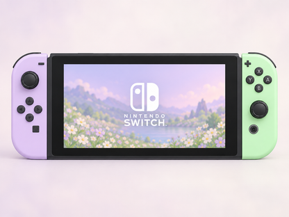 Nintendo Switch Konsole - Pastell Grün und Pastell Lila Joy Cons - gebraucht