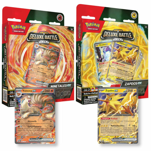 Pokémon (PKM) - Deluxe Battle Decks Zapdos-ex/ Vulnona-ex - Display (6 Stück) - März 2024 - DE