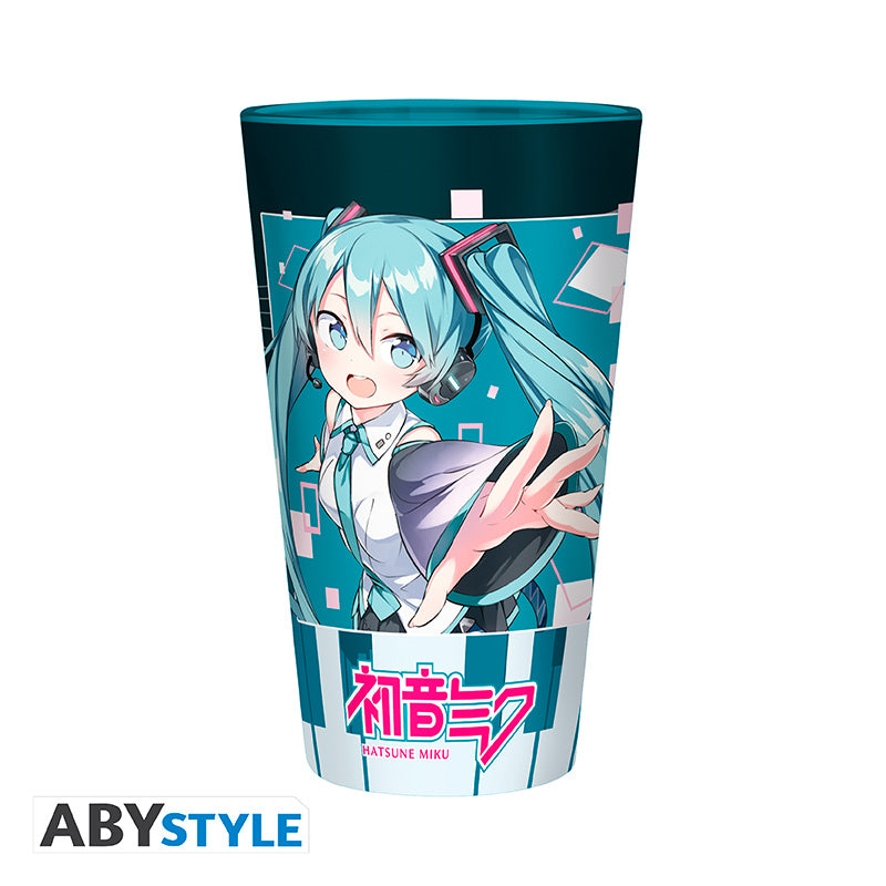 ABYstyle - HATSUNE MIKU - Large Glass - 400ml - Musical City Display (2 Pieces)