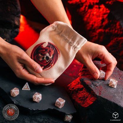 Q Workshop - Anne Stokes Dice Pouch: Skull Embrace