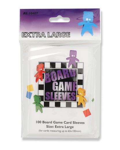 AT - Board Games Sleeves Clear: 65x100mm [Extra Large] (100 Sleeves)