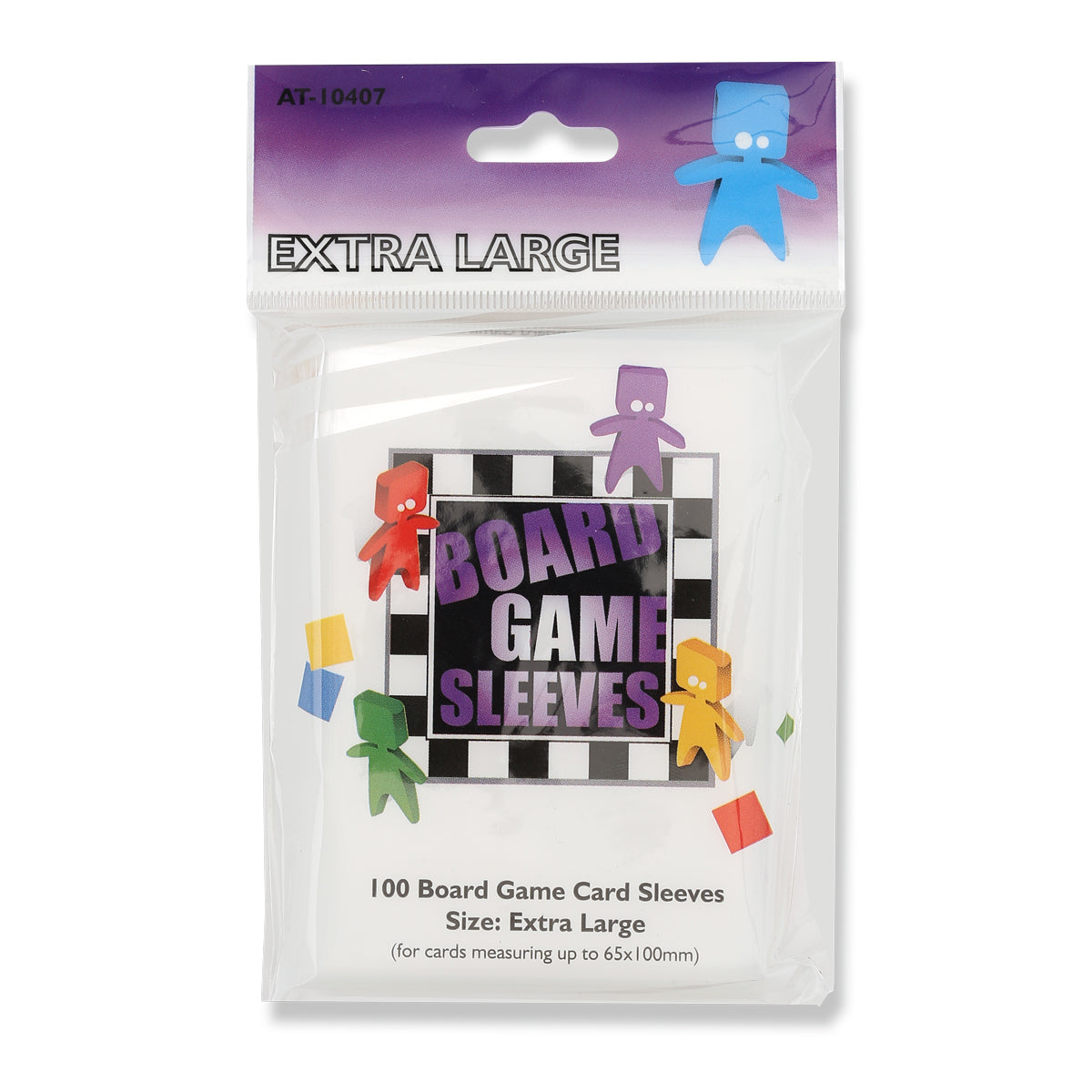 AT - Board Games Sleeves Clear: 65x100mm [Extra Large] (100 Sleeves)