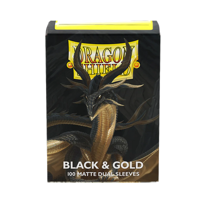 DS - Standard Dual Sleeves: Black & Gold [Matte] (100 Sleeves)