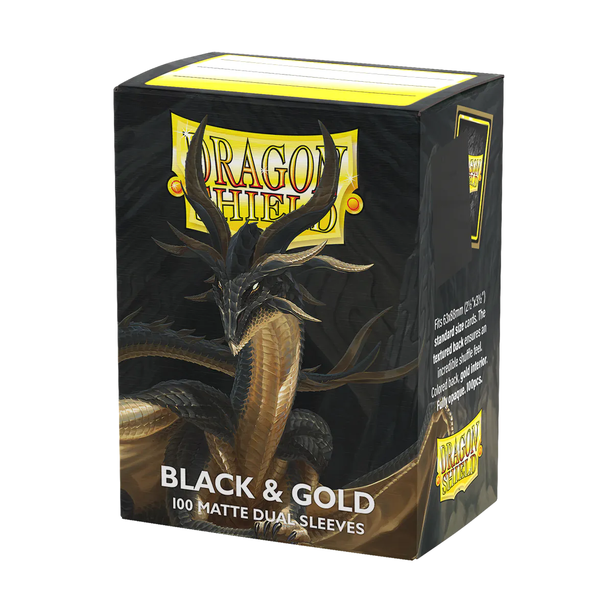DS - Standard Dual Sleeves: Black & Gold [Matte] (100 Sleeves)