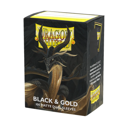 DS - Standard Dual Sleeves: Black & Gold [Matte] (100 Sleeves)