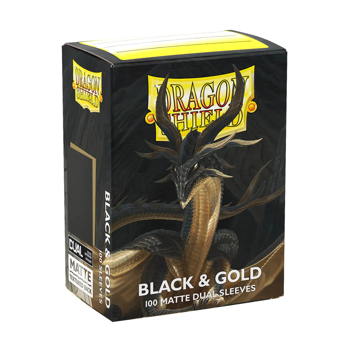 DS - Standard Dual Sleeves: Black & Gold [Matte] (100 Sleeves)