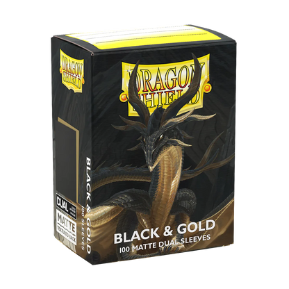 DS - Standard Dual Sleeves: Black & Gold [Matte] (100 Sleeves)