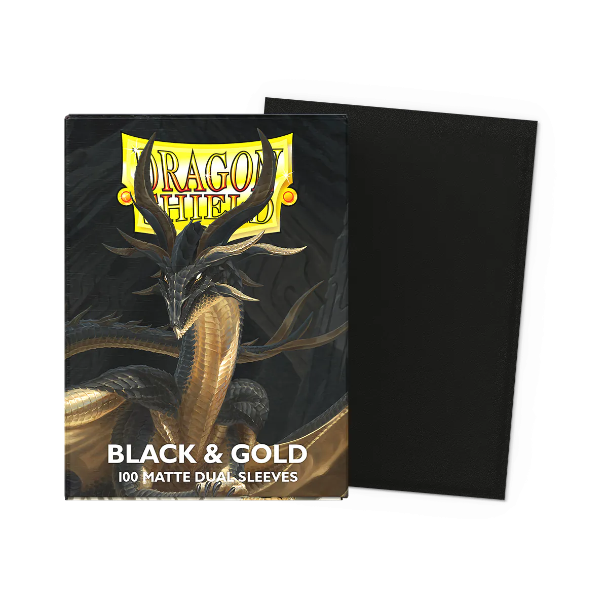 DS - Standard Dual Sleeves: Black & Gold [Matte] (100 Sleeves)