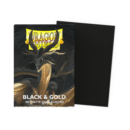 DS - Standard Dual Sleeves: Black & Gold [Matte] (100 Sleeves)