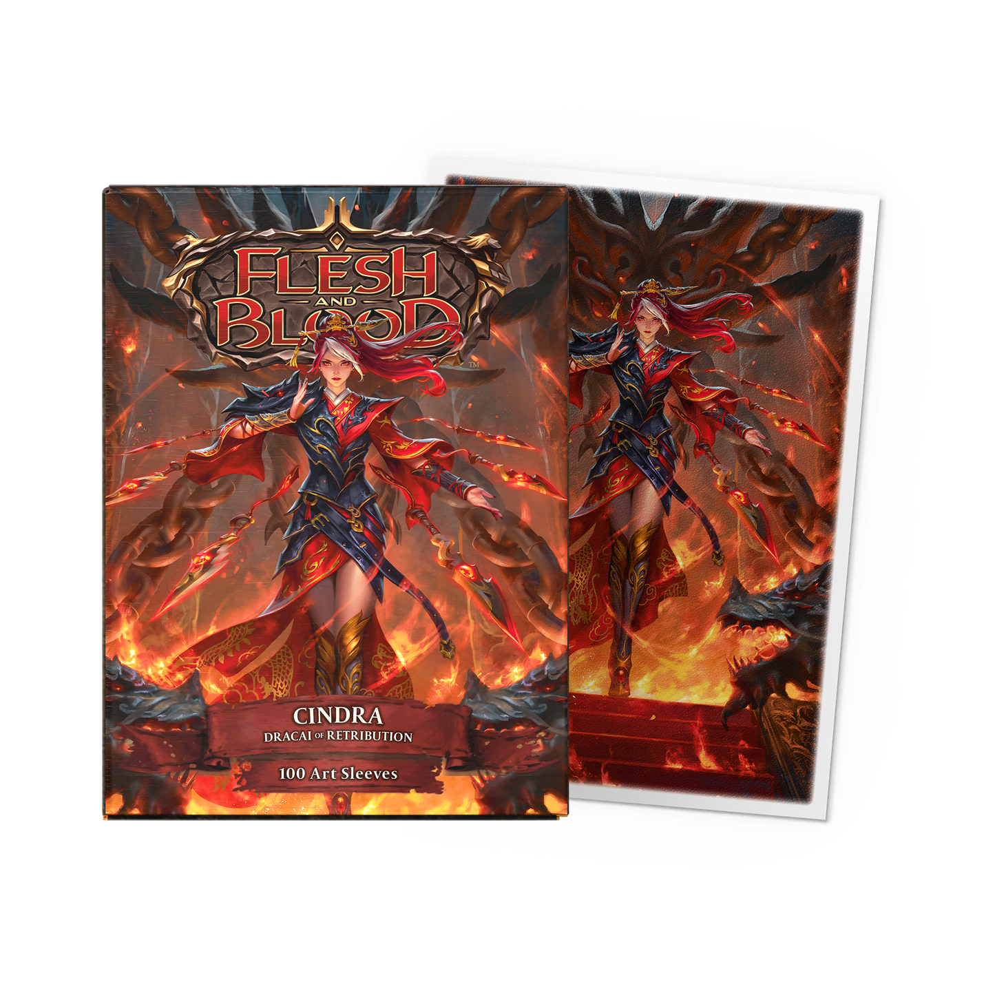 DS - Standard Licensed Art Sleeves: Flesh and Blood Cindra, Dracai of Retribution [Matte] (100 Sleeves)