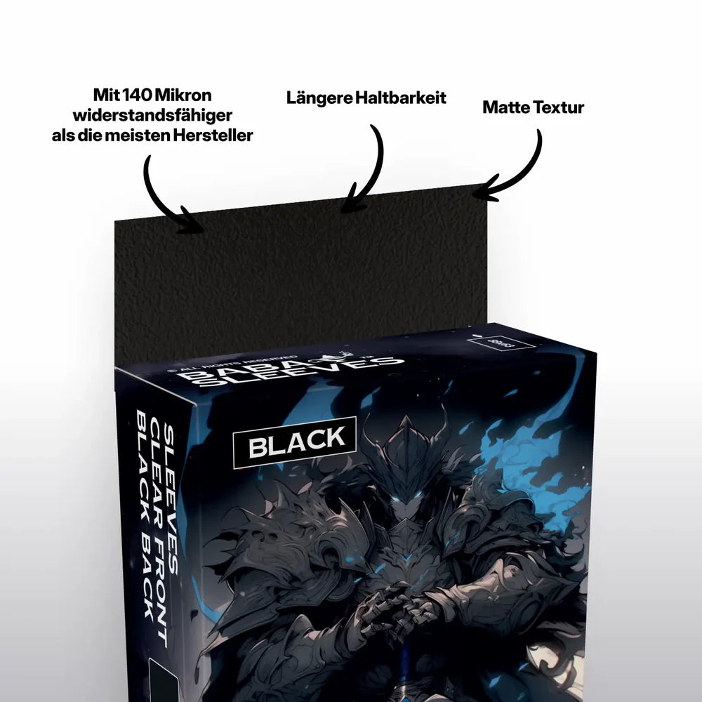 Baba Sleeves - Matte Hüllen Schwarz Standard Size (100 Sleeves)