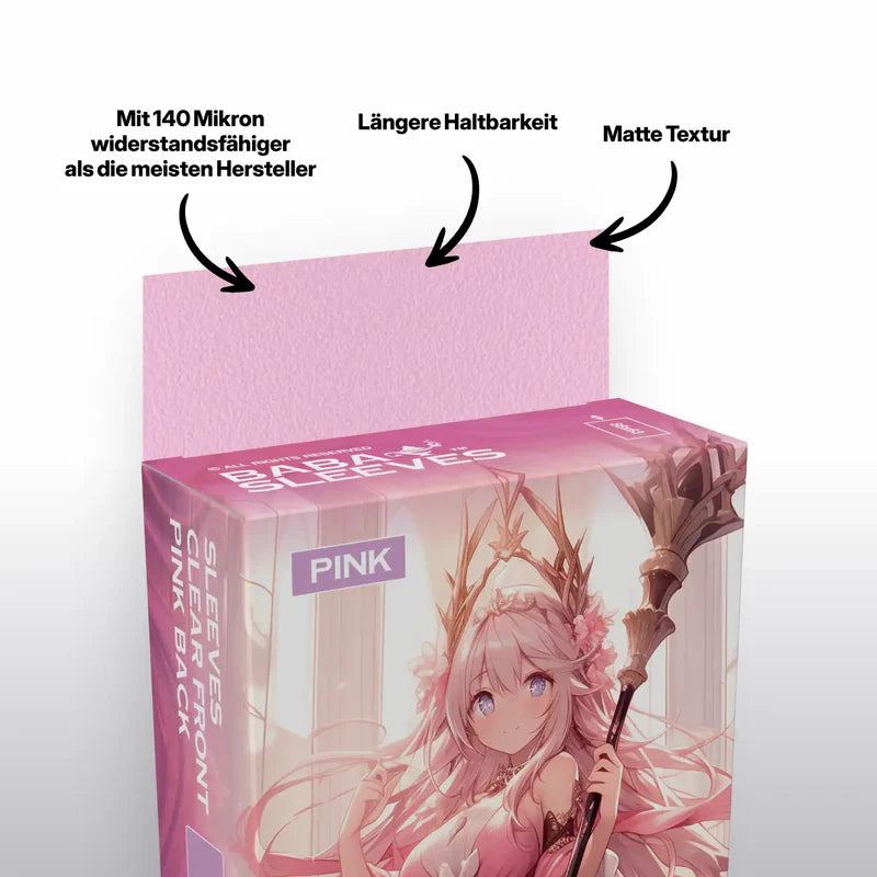 Baba Sleeves - Matte Hüllen Pink Standard Size (100 Sleeves)