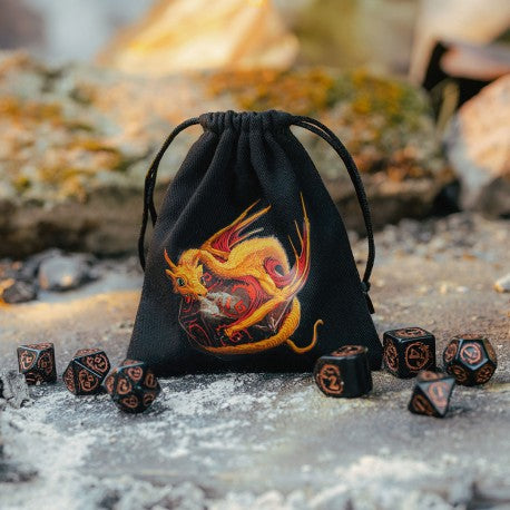 Q Workshop - Dragon: Black & adorable Dice Bag