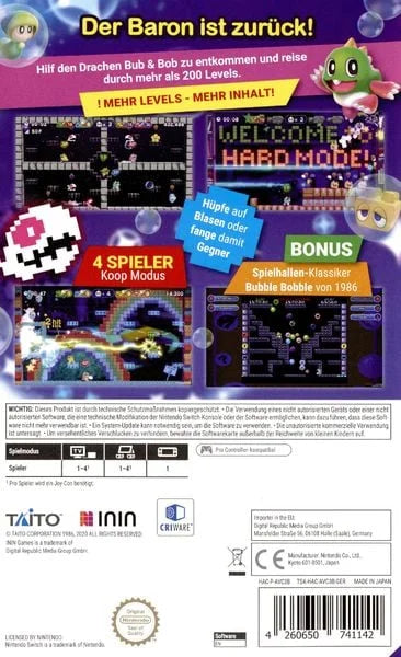 Bubble Bobble 4 Friends 2 Switch The Baron is Back !