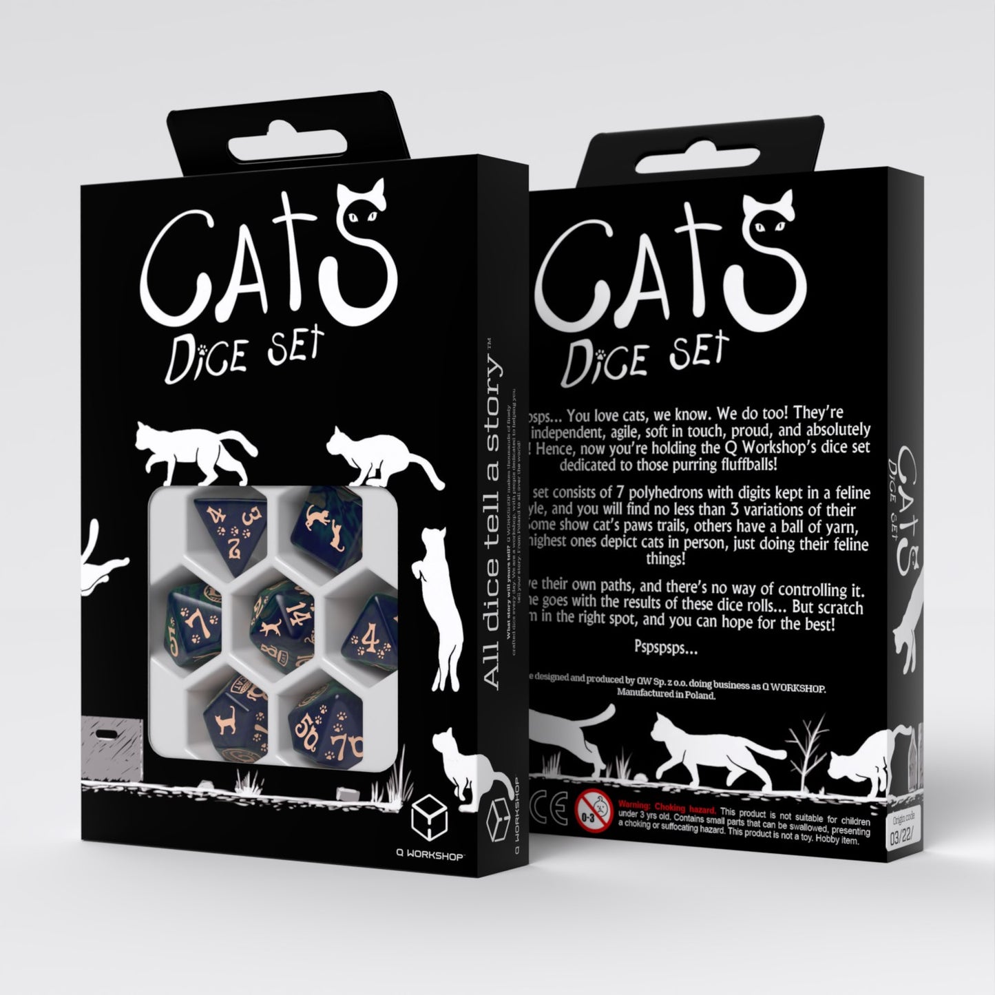 Q Workshop - CATS: Mittens 7pc RPG Dice Set