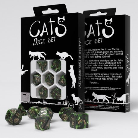 Q Workshop - CATS: Pixel 7pc RPG Dice Set