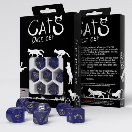Q Workshop - CATS: Meowster 7pc RPG Dice Set