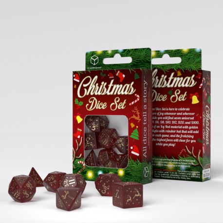 Q Workshop - Christmas 7pc RPG Dice Set