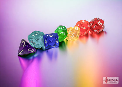 Chessex - Prism Translucent GM & Beginner Player Polyhedral 7-Die Set