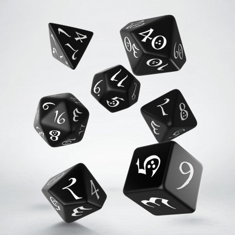 Q Workshop - Classic RPG: Black & white 7pc RPG Dice Set