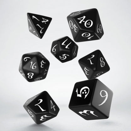 Q Workshop - Classic RPG: Black & white 7pc RPG Dice Set