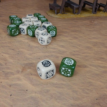 Q Workshop - Crosshairs: Beige&Olive Compact D6 Dice Set (20 pieces)
