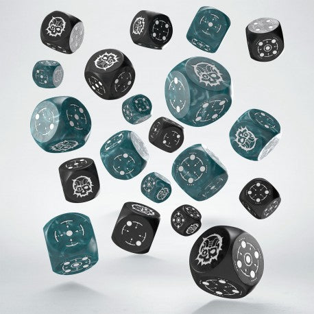 Q Workshop - Crosshairs: Stormy&Black Compact D6 Dice Set (20 pieces)