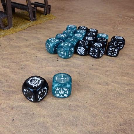 Q Workshop - Crosshairs: Stormy&Black Compact D6 Dice Set (20 pieces)