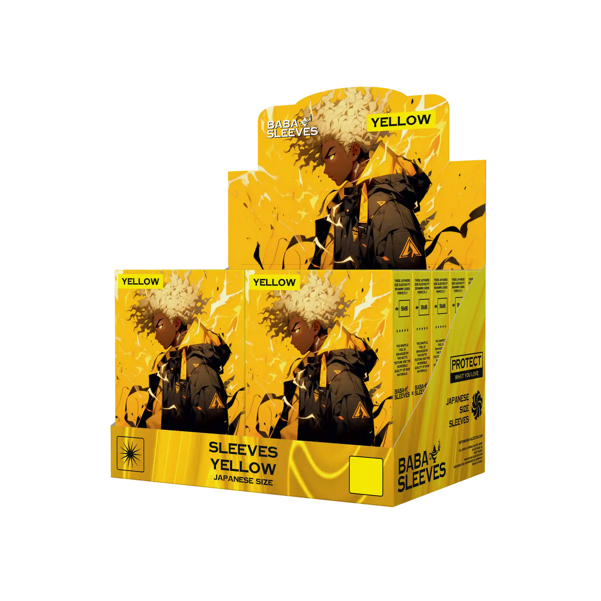 Baba Sleeves - Matte Gelbe / Yellow Hüllen Japan Size (60 Sleeves)