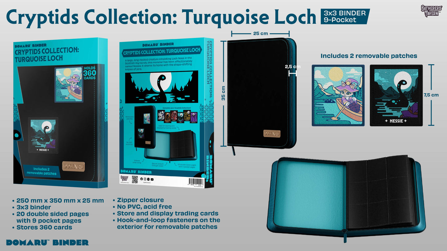 Gatherers' Tavern - DOMARU 9-Pocket BINDER: Cryptids Collection: Turquoise Loch